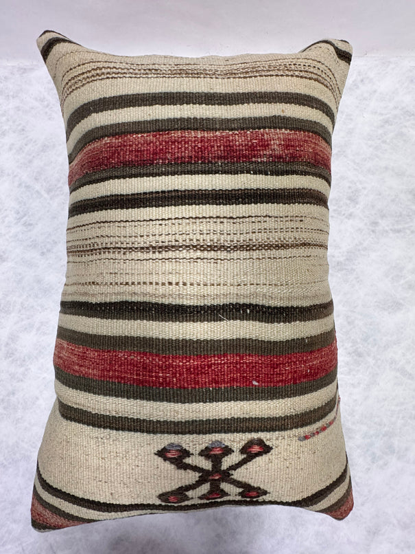 Turkish Hemp Pillow Cushion Natural Red Brown Pillow Cushion Cover 16" x 24" #30197