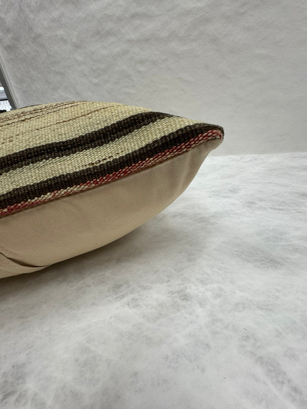 Turkish Hemp Pillow Cushion Natural Red Brown Pillow Cushion Cover 16" x 24" #30197