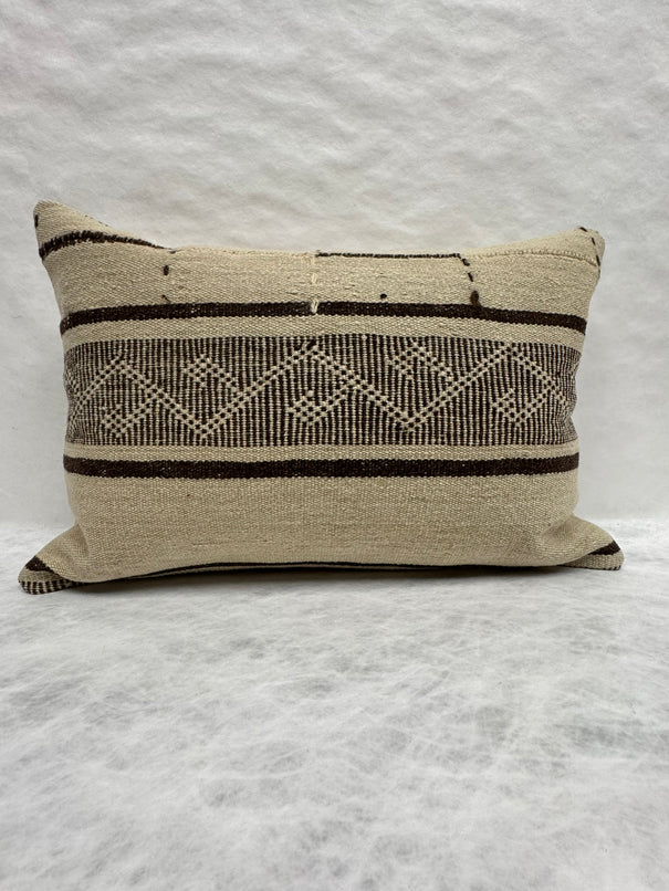 Turkish Hemp Pillow Cushion Natural Beige Brown Pillow Cushion Cover 16" x 24" #30196