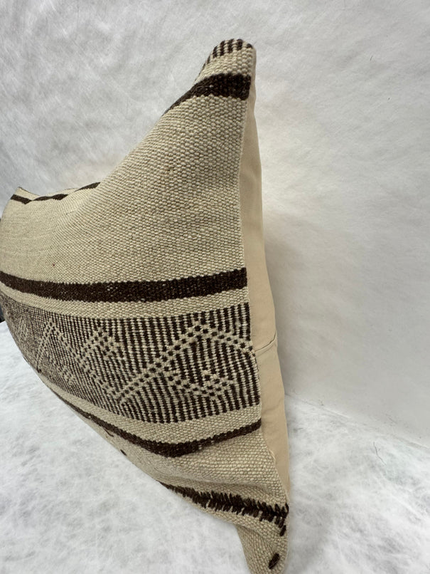 Turkish Hemp Pillow Cushion Natural Beige Brown Pillow Cushion Cover 16" x 24" #30196