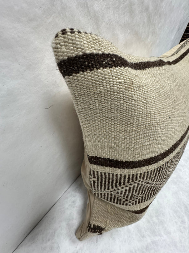 Turkish Hemp Pillow Cushion Natural Beige Brown Pillow Cushion Cover 16" x 24" #30196