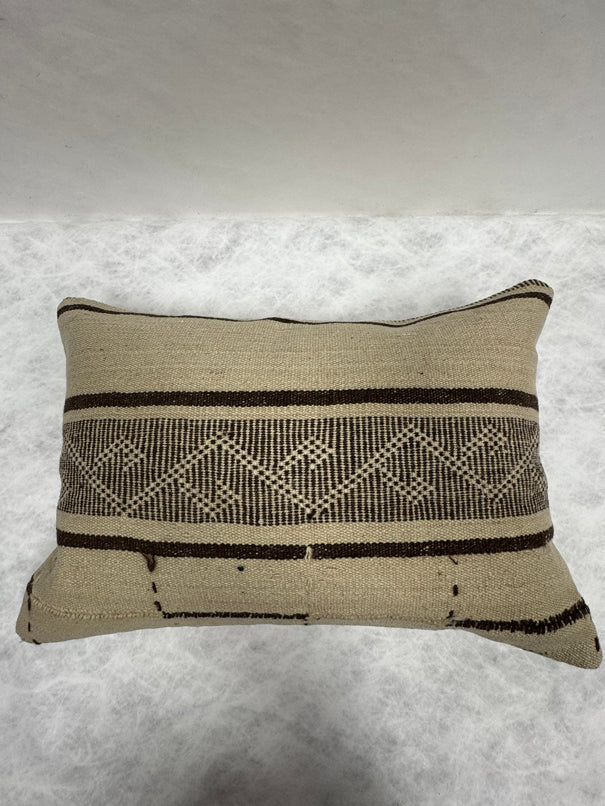 Turkish Hemp Pillow Cushion Natural Beige Brown Pillow Cushion Cover 16" x 24" #30196
