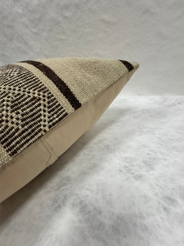 Turkish Hemp Pillow Cushion Natural Beige Brown Pillow Cushion Cover 16" x 24" #30196