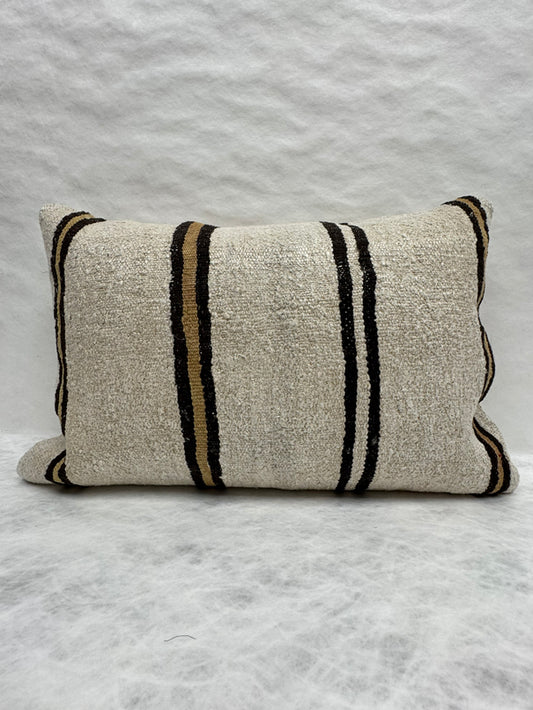 Turkish Hemp Pillow Cushion Natural Beige Brown Pillow Cushion Cover 16" x 24" #30195