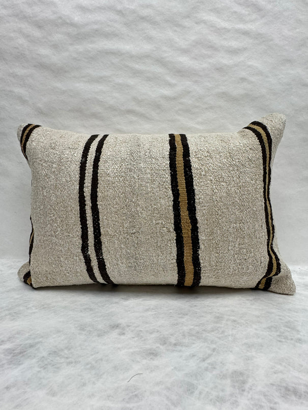 Turkish Hemp Pillow Cushion Natural Beige Brown Pillow Cushion Cover 16" x 24" #30195