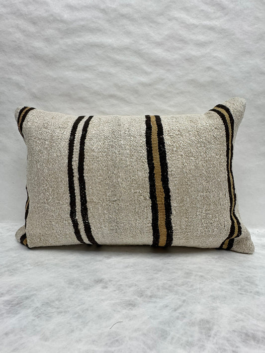 Turkish Hemp Pillow Cushion Natural Beige Brown Pillow Cushion Cover 16" x 24" #30195