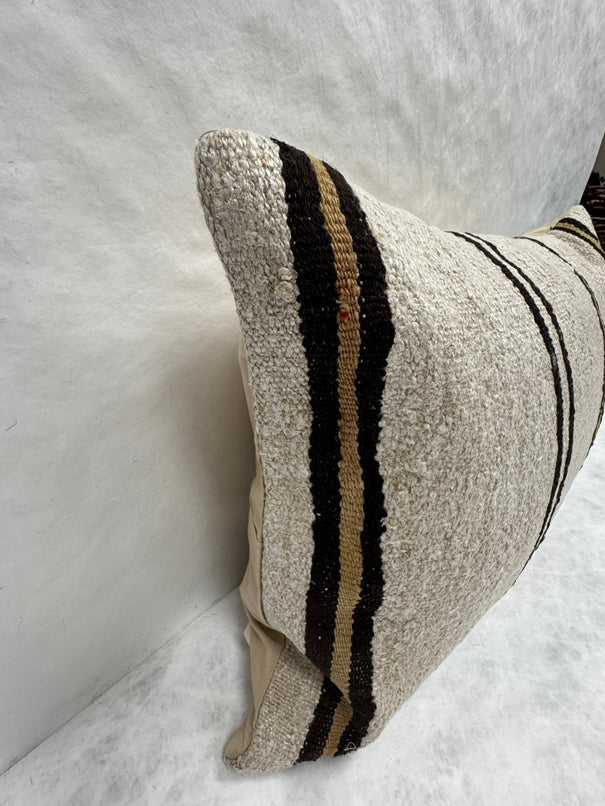 Turkish Hemp Pillow Cushion Natural Beige Brown Pillow Cushion Cover 16" x 24" #30195