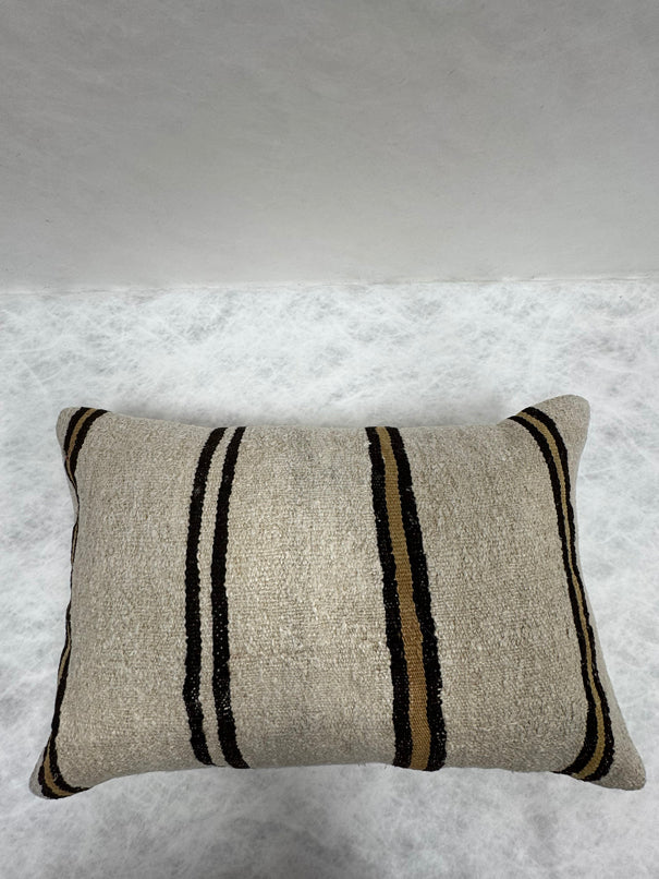 Turkish Hemp Pillow Cushion Natural Beige Brown Pillow Cushion Cover 16" x 24" #30195