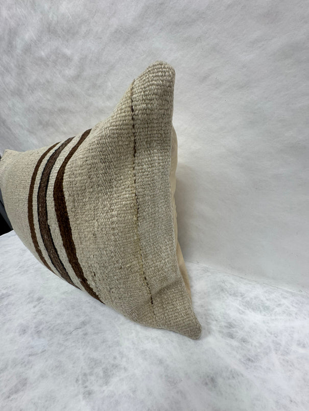 Turkish Hemp Pillow Cushion Natural Beige Brown Pillow Cushion Cover 16" x 24" #30215