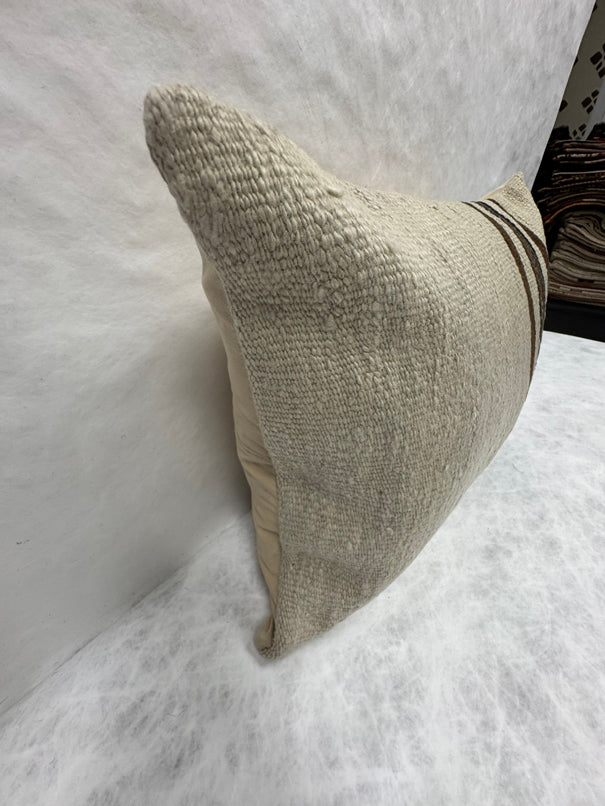 Turkish Hemp Pillow Cushion Natural Beige Brown Pillow Cushion Cover 16" x 24" #30215