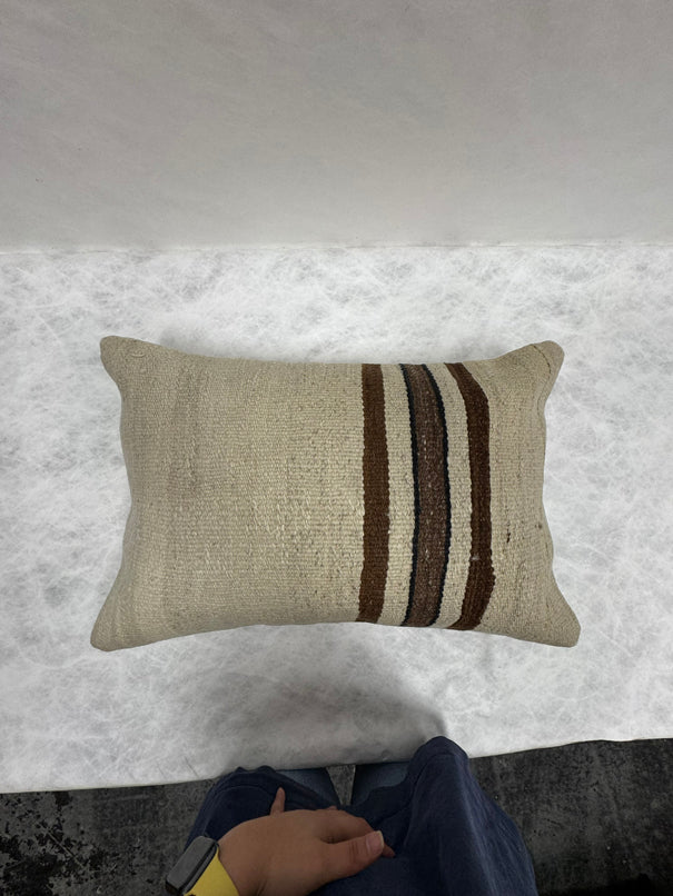 Turkish Hemp Pillow Cushion Natural Beige Brown Pillow Cushion Cover 16" x 24" #30215