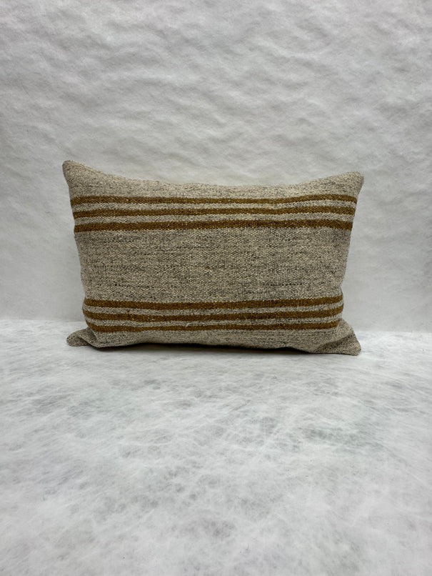 Turkish Hemp Pillow Cushion Natural Beige Brown Pillow Cushion Cover 16" x 24" #30213