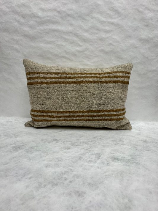 Turkish Hemp Pillow Cushion Natural Beige Brown Pillow Cushion Cover 16" x 24" #30213