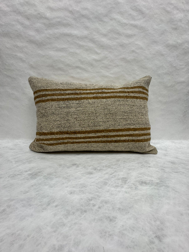 Turkish Hemp Pillow Cushion Natural Beige Brown Pillow Cushion Cover 16" x 24" #30213