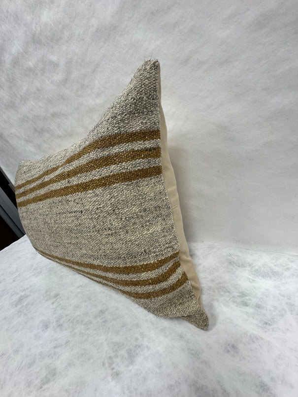 Turkish Hemp Pillow Cushion Natural Beige Brown Pillow Cushion Cover 16" x 24" #30213