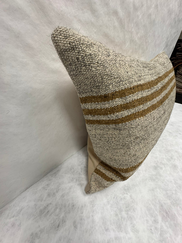 Turkish Hemp Pillow Cushion Natural Beige Brown Pillow Cushion Cover 16" x 24" #30213