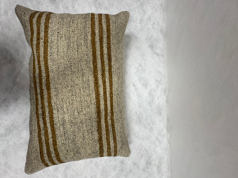 Turkish Hemp Pillow Cushion Natural Beige Brown Pillow Cushion Cover 16" x 24" #30213