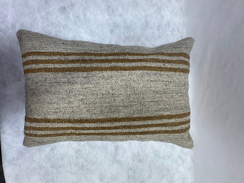 Turkish Hemp Pillow Cushion Natural Beige Brown Pillow Cushion Cover 16" x 24" #30213