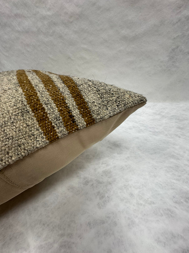 Turkish Hemp Pillow Cushion Natural Beige Brown Pillow Cushion Cover 16" x 24" #30213