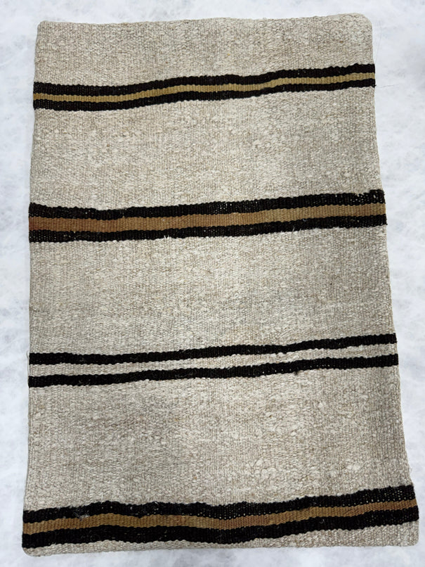 Turkish Hemp Pillow Cushion Natural Beige Brown Pillow Cushion Cover 16" x 24" #30214