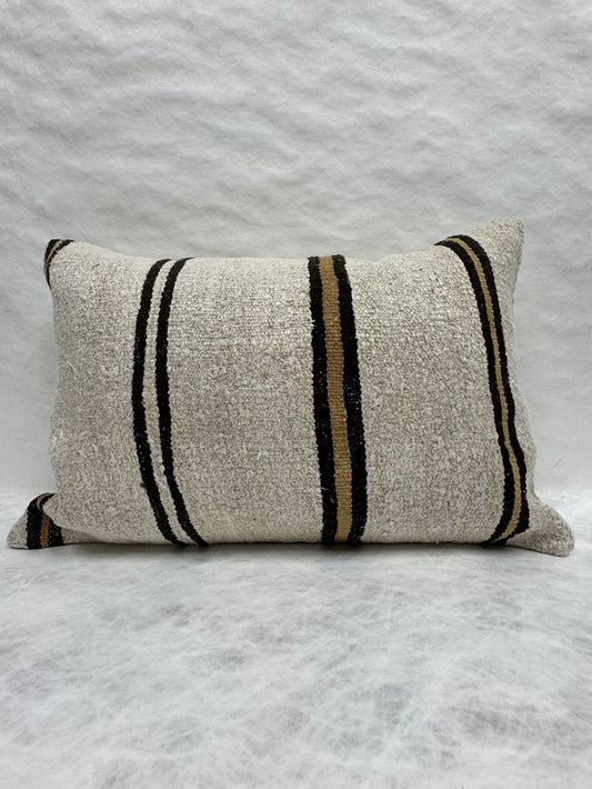 Turkish Hemp Pillow Cushion Natural Beige Brown Pillow Cushion Cover 16" x 24" #30214