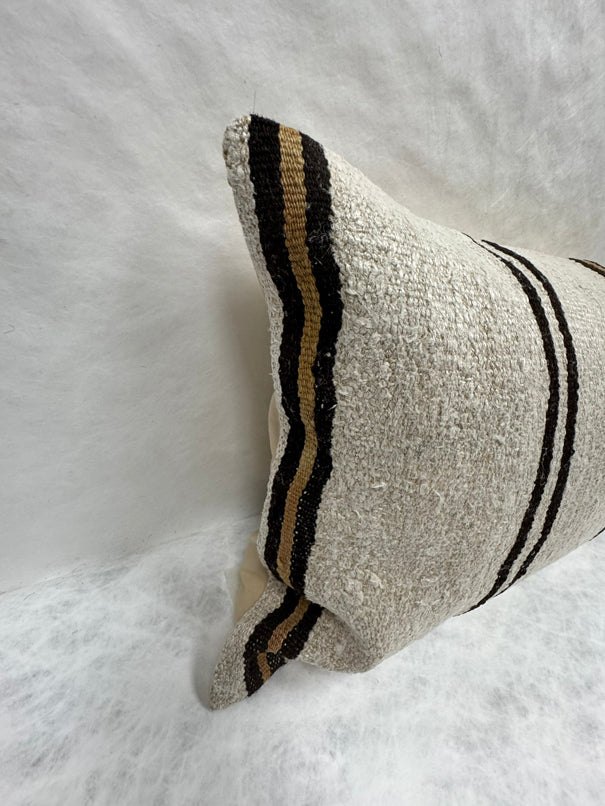 Turkish Hemp Pillow Cushion Natural Beige Brown Pillow Cushion Cover 16" x 24" #30214
