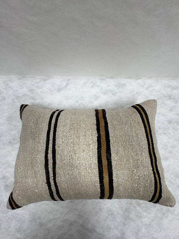 Turkish Hemp Pillow Cushion Natural Beige Brown Pillow Cushion Cover 16" x 24" #30214