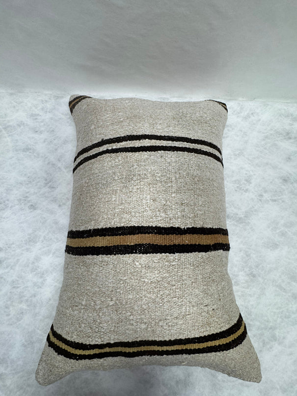 Turkish Hemp Pillow Cushion Natural Beige Brown Pillow Cushion Cover 16" x 24" #30214