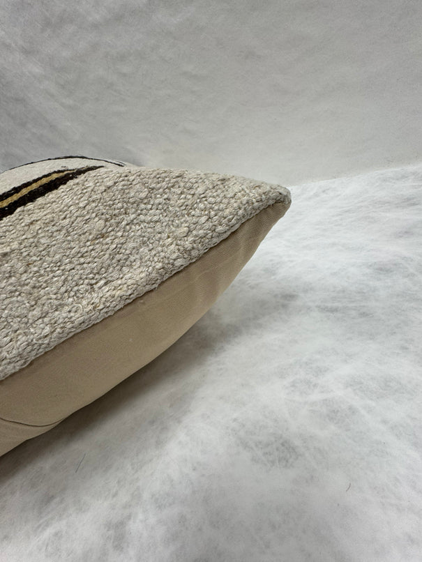 Turkish Hemp Pillow Cushion Natural Beige Brown Pillow Cushion Cover 16" x 24" #30214