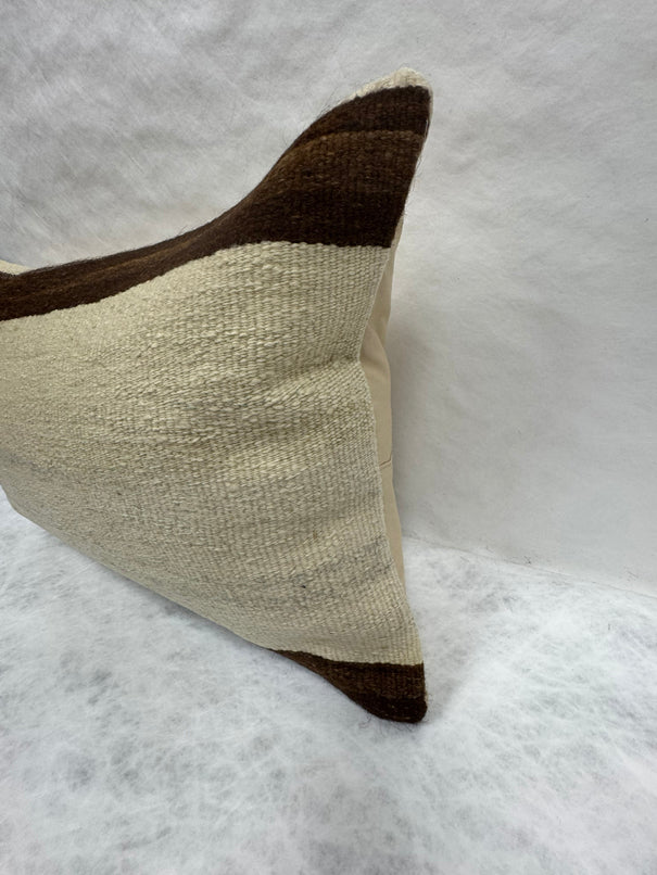 Turkish Hemp Pillow Cushion Natural Beige Brown Pillow Cushion Cover 16" x 24" #30212