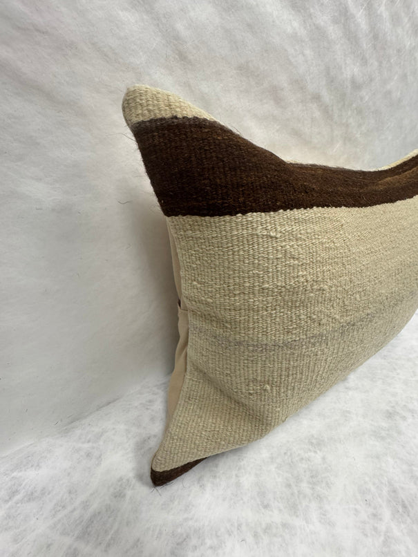 Turkish Hemp Pillow Cushion Natural Beige Brown Pillow Cushion Cover 16" x 24" #30212