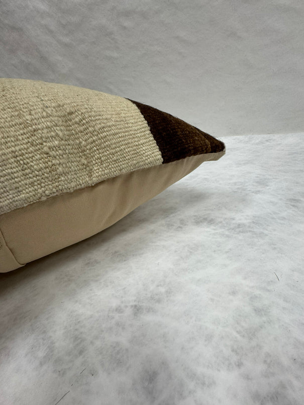 Turkish Hemp Pillow Cushion Natural Beige Brown Pillow Cushion Cover 16" x 24" #30212