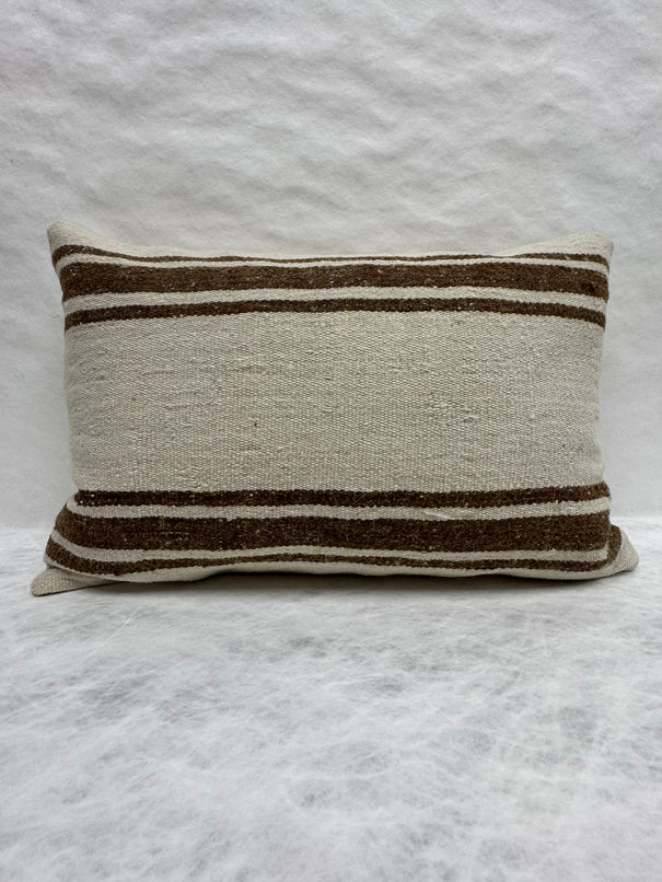 Turkish Hemp Pillow Cushion Natural Beige Brown Pillow Cushion Cover 16" x 24" #30211