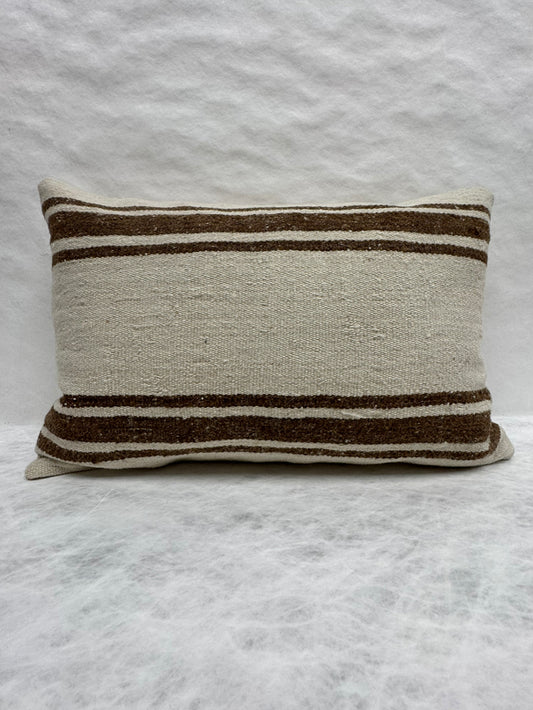 Turkish Hemp Pillow Cushion Natural Beige Brown Pillow Cushion Cover 16" x 24" #30211