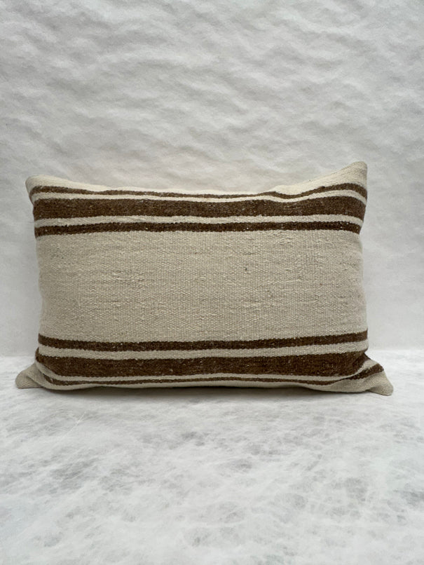 Turkish Hemp Pillow Cushion Natural Beige Brown Pillow Cushion Cover 16" x 24" #30211