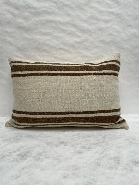 Turkish Hemp Pillow Cushion Natural Beige Brown Pillow Cushion Cover 16" x 24" #30211