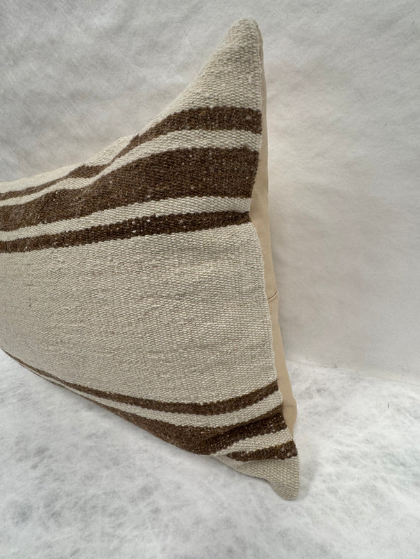 Turkish Hemp Pillow Cushion Natural Beige Brown Pillow Cushion Cover 16" x 24" #30211