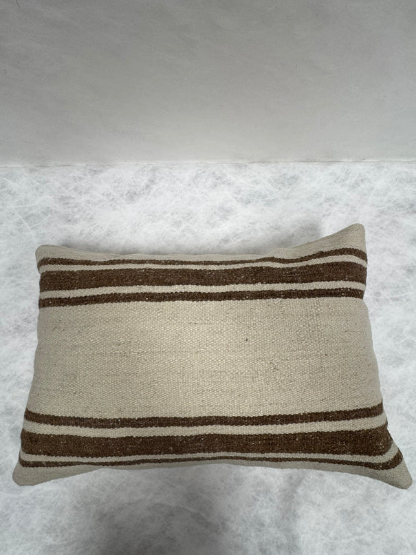 Turkish Hemp Pillow Cushion Natural Beige Brown Pillow Cushion Cover 16" x 24" #30211