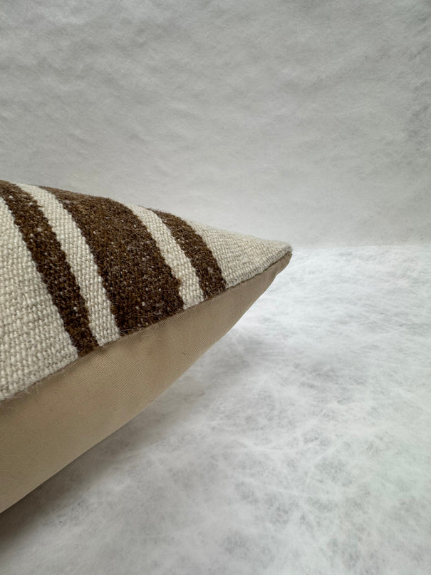 Turkish Hemp Pillow Cushion Natural Beige Brown Pillow Cushion Cover 16" x 24" #30211