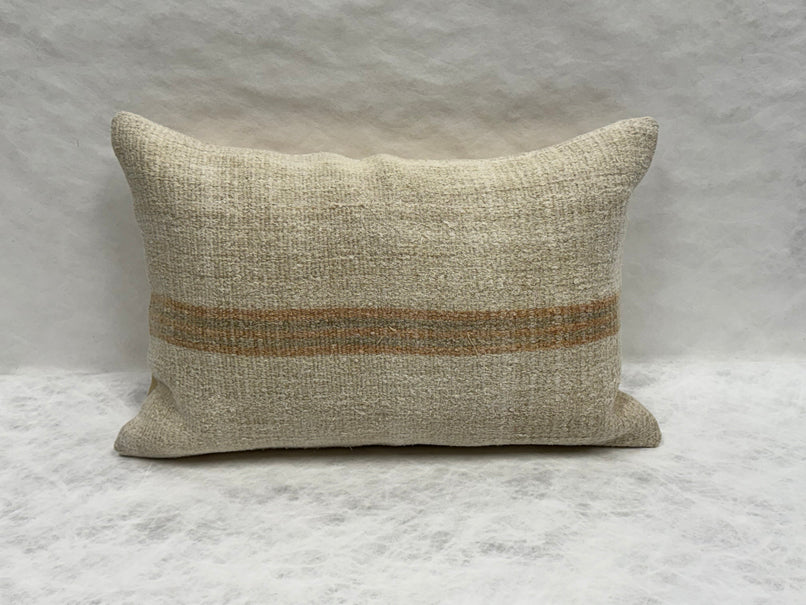 Turkish Hemp Pillow Cushion Natural Beige Brown Pillow Cushion Cover 16" x 24" #30103