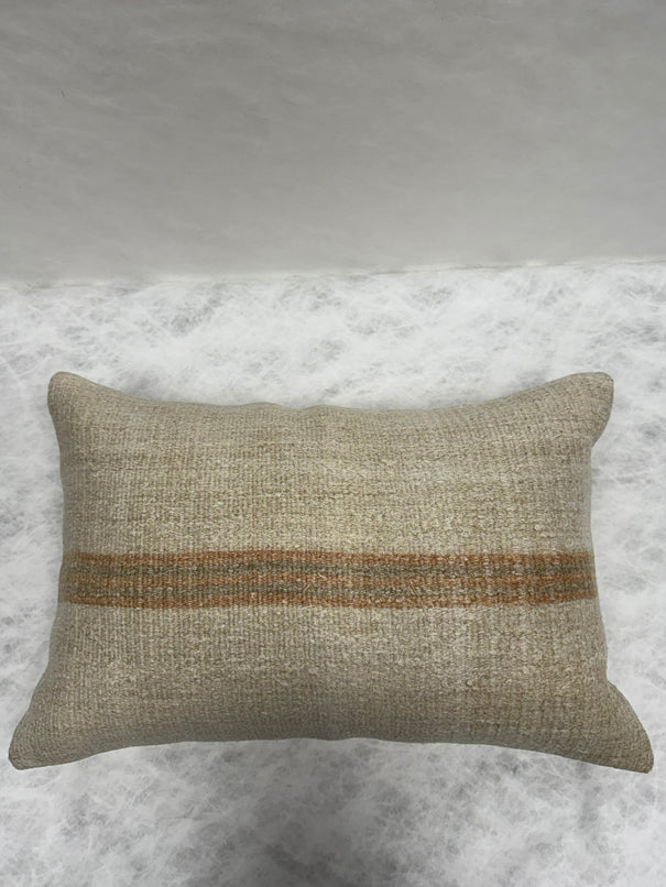 Turkish Hemp Pillow Cushion Natural Beige Brown Pillow Cushion Cover 16" x 24" #30103