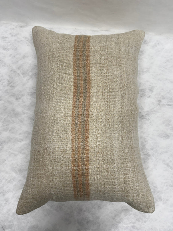 Turkish Hemp Pillow Cushion Natural Beige Brown Pillow Cushion Cover 16" x 24" #30103