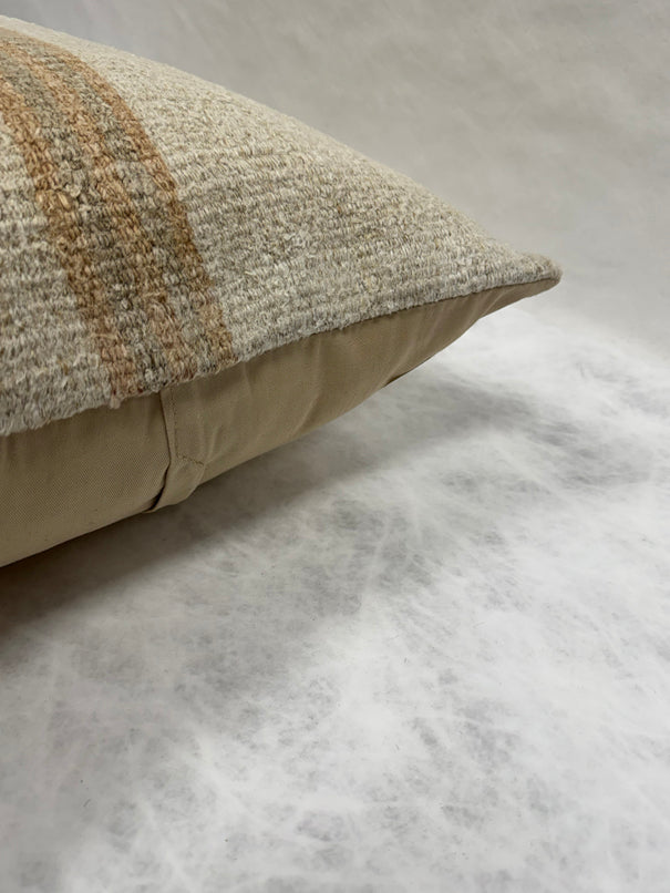 Turkish Hemp Pillow Cushion Natural Beige Brown Pillow Cushion Cover 16" x 24" #30103