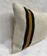 Turkish Hemp Pillow Cushion Natural Beige Rust Pillow Cushion Cover 16" x 24" #30106