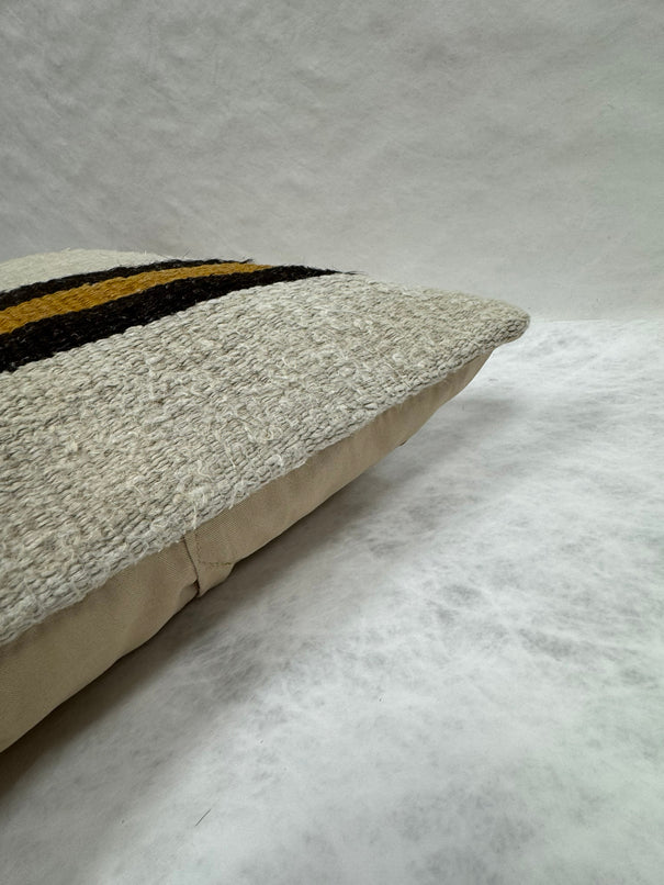 Turkish Hemp Pillow Cushion Natural Beige Rust Pillow Cushion Cover 16" x 24" #30106