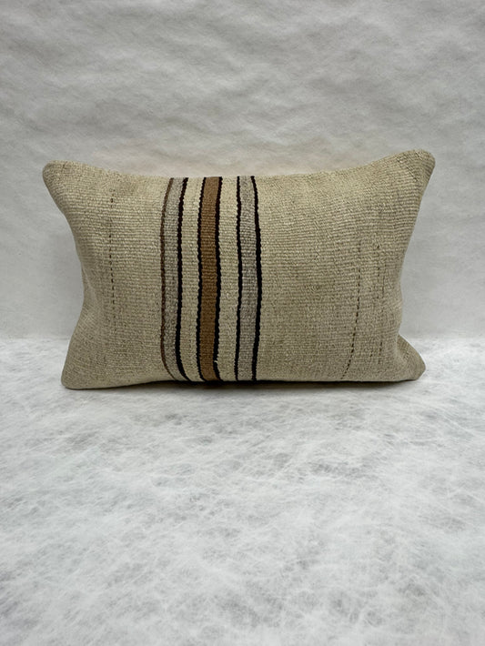 Turkish Hemp Pillow Cushion Natural Beige Brown Pillow Cushion Cover 16" x 24" #30033