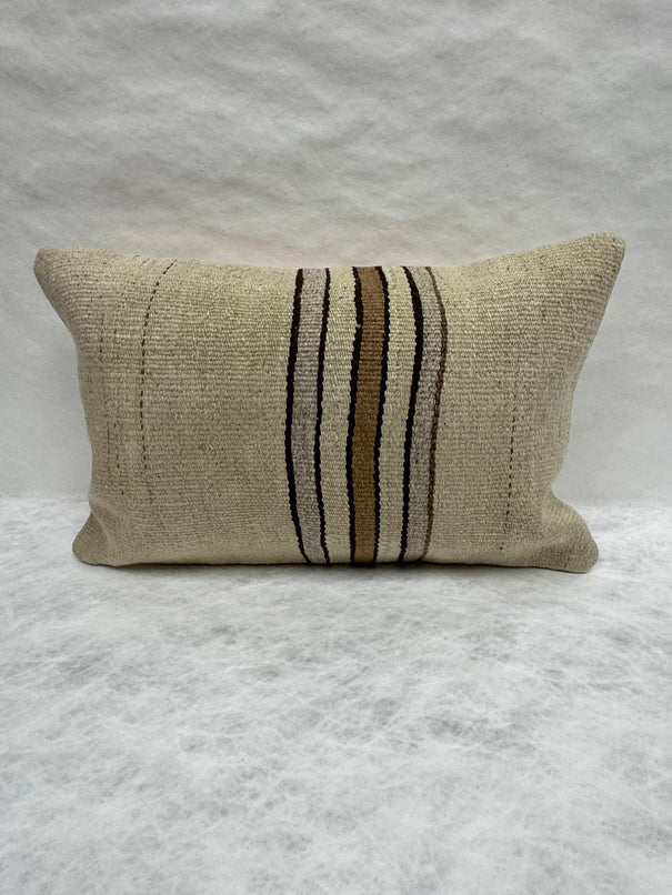 Turkish Hemp Pillow Cushion Natural Beige Brown Pillow Cushion Cover 16" x 24" #30033