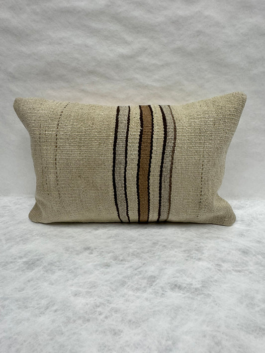 Turkish Hemp Pillow Cushion Natural Beige Brown Pillow Cushion Cover 16" x 24" #30033