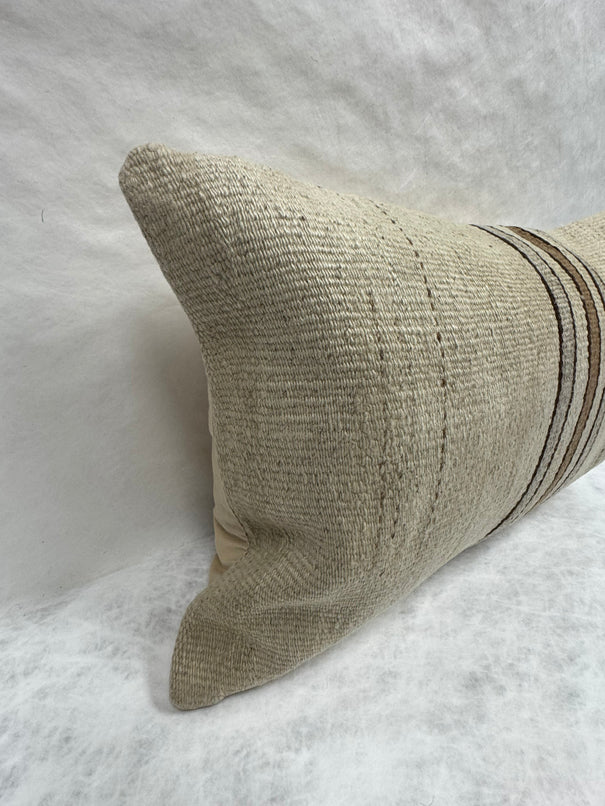 Turkish Hemp Pillow Cushion Natural Beige Brown Pillow Cushion Cover 16" x 24" #30033