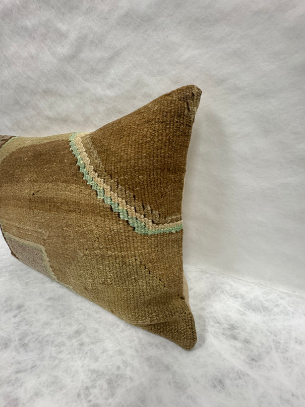 Turkish Hemp Pillow Cushion Natural Tan Brown Pillow Cushion Cover 16" x 24" #30115